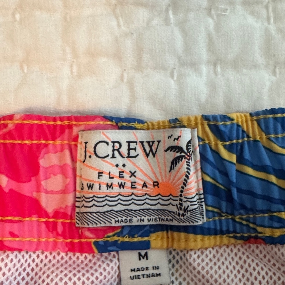 J. Crew Floral Swim Trunks - Yellow, Pink, Blue - Picture 2 of 3